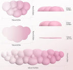 TECKNET Cloud Keyboard Wrist Rest Set, Cloud Wrist Rest with Non-Slip Base, PU Leather Wrist Pad for Keyboard with Ergonomic Memory Foam for Computer Laptop Office Gaming & Pain Relief, Gradient Pink