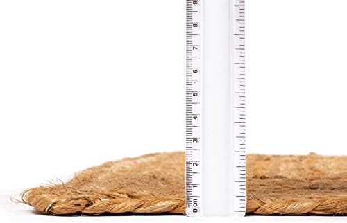 hausattire jute braided woven kitchen runner 2x6 feet, close-up detail