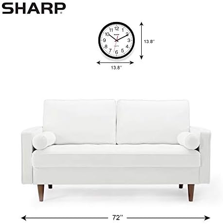 sharp 14-inch battery wall clock, silent non-ticking, easy-read, side view