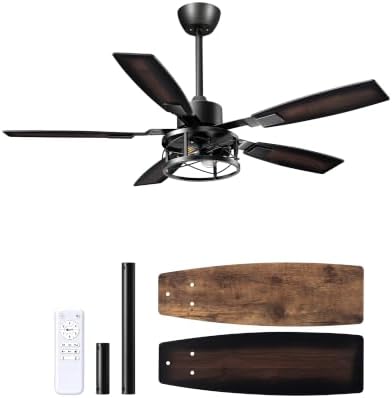 edishine 52" farmhouse ceiling fans with light and, view 9