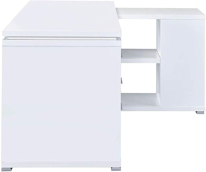 Pemberly Row L Shape Corner Storage Desk in White, Letter/Legal File, 5 - Image 5