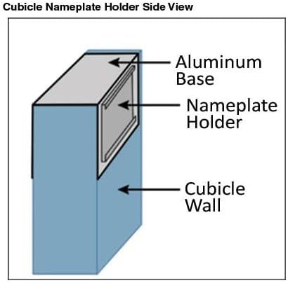 Quality Aluminum, Changeable Cubicle Nameplate Holder, Satin Silver Base - Image 3