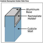 Quality Aluminum, Changeable Cubicle Nameplate Holder, Satin Silver Base - Image 3