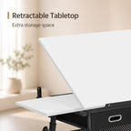 yaheetech adjustable drafting table art desk,storage drawers &, view 9