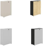 Multifunctional White Double Door Cabinet Small Office File Low with Lock Plus Taller Legs File Cabinets