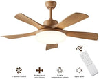 46 inch wood ceiling fan with remote, solid shown in use