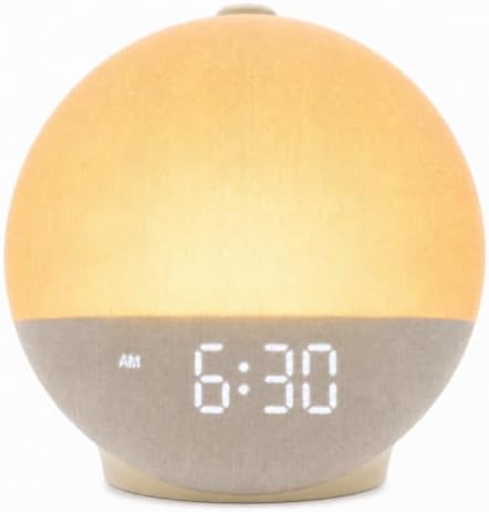 sunrise alarm clock wake up light, white noise, main product view