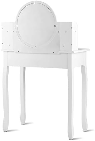 CHARMAID Vanity Set with 4 Storage Shelves and 4 Drawers, Makeup Table with 3...
