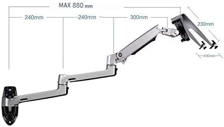 XSJ8013WT Wall Mount Laptop Holder Ultra Long Arm Aluminum Mechanical Spring - Image 4