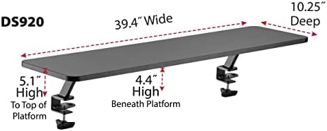 Kantek Ergonomic Mounted Computer Monitor Riser Stand, Floating Desk Shelf, C...