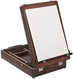 kingart adjustable wood table sketchbox easel, premium beechwood showing dimensions