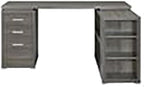 Pemberly Row L Shape Corner Storage Desk in Weathered Gray, Letter/Legal File - Image 3