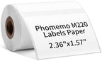 Phomemo 3 Roll 2.36"x 1.57" Thermal Sticker Label, 180 Labels/Roll | Compatible with M220,M250,M260,M200,M221 Printer,Strong Permanent Adhesive,for Customer Mailer,Address,Business Letter