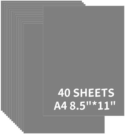 Gray Cardstock Bulk 40 Sheets 8.5 x 11 Inches, 180GSM/65LB Colored Card Stock by CozyNestMo