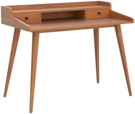 Mid Century Modern Desk, 41" Wood Home Office Writing Computer or Laptop...