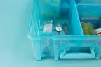 artbin super satchel double deep, 8-compartment craft box, front angle view
