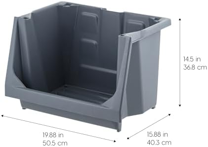 iris usa 3-pack large open front storage bins shown in use