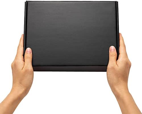 timirog 9x6.5x2 inches black shipping boxes 25 pack on a desk or shelf