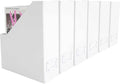 BLU MONACO Set of 6 Foldable White Magazine File Holders | Vertical Desk File