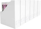 BLU MONACO Set of 6 Foldable White Magazine File Holders | Vertical Desk File
