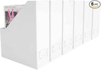 BLU MONACO Set of 6 Foldable White Magazine File Holders | Vertical Desk File by Blu_Monaco