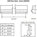 HON Lateral File Bars for 36" Wide Cabinet, 2 Per Set