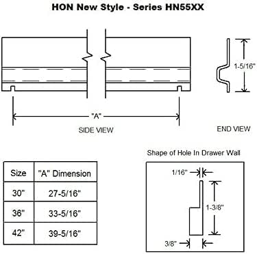 HON Lateral File Bars for 36" Wide Cabinet, 2 Per Set