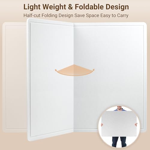 AKTOP Foldable Felt Bulletin Board for Wall, 24x36 inches, White