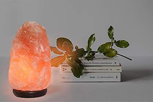 7 inch himalayan salt lamp with dimmer cord on a desk or shelf
