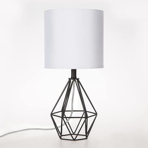 Black Bedside Table Lamp,Small Nightstand Lamp for Bedroom,Modern Desk Lamp w...