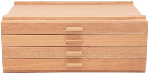 hg art concepts artist storage chest, wooden brush on a desk or shelf