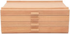 hg art concepts artist storage chest, wooden brush on a desk or shelf
