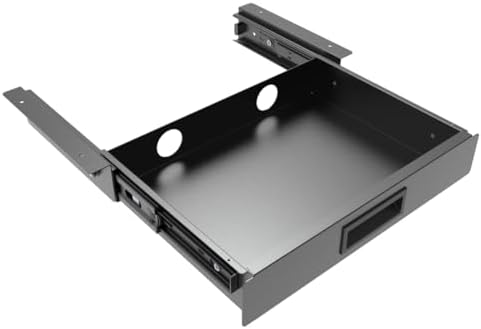 13.4" W Under Desk Drawer Slide Out Storage W/Cable Management