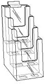 Clear-Ad - LHF-Z104 - Acrylic Slant Back 4 Tier Trifold Brochure Display w/Z-bar - Image 2