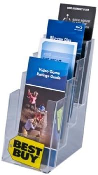 Clear-Ad - LHF-S104 - Acrylic Slant Back 4 Tier Trifold Brochure Display in - Image 2