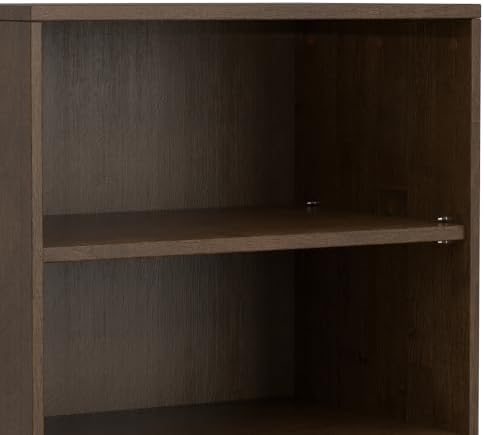 SIMPLIHOME Harper 66" Tall Solid Wood 5-Shelf Bookcase in Walnut Brown