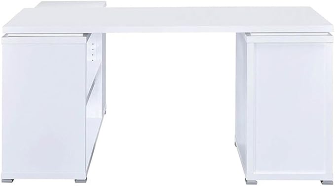 Pemberly Row L Shape Corner Storage Desk in White, Letter/Legal File, 5 - Image 7