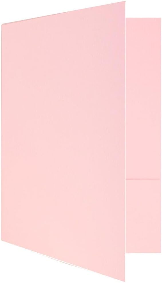 LUXPaper 9" x 12" Presentation Folders | Two Pocket | Candy Pink | 100lb. Cover - Image 4