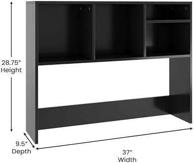 Flash Furniture Desktop Bookshelf with Multiple Cubbies, Black