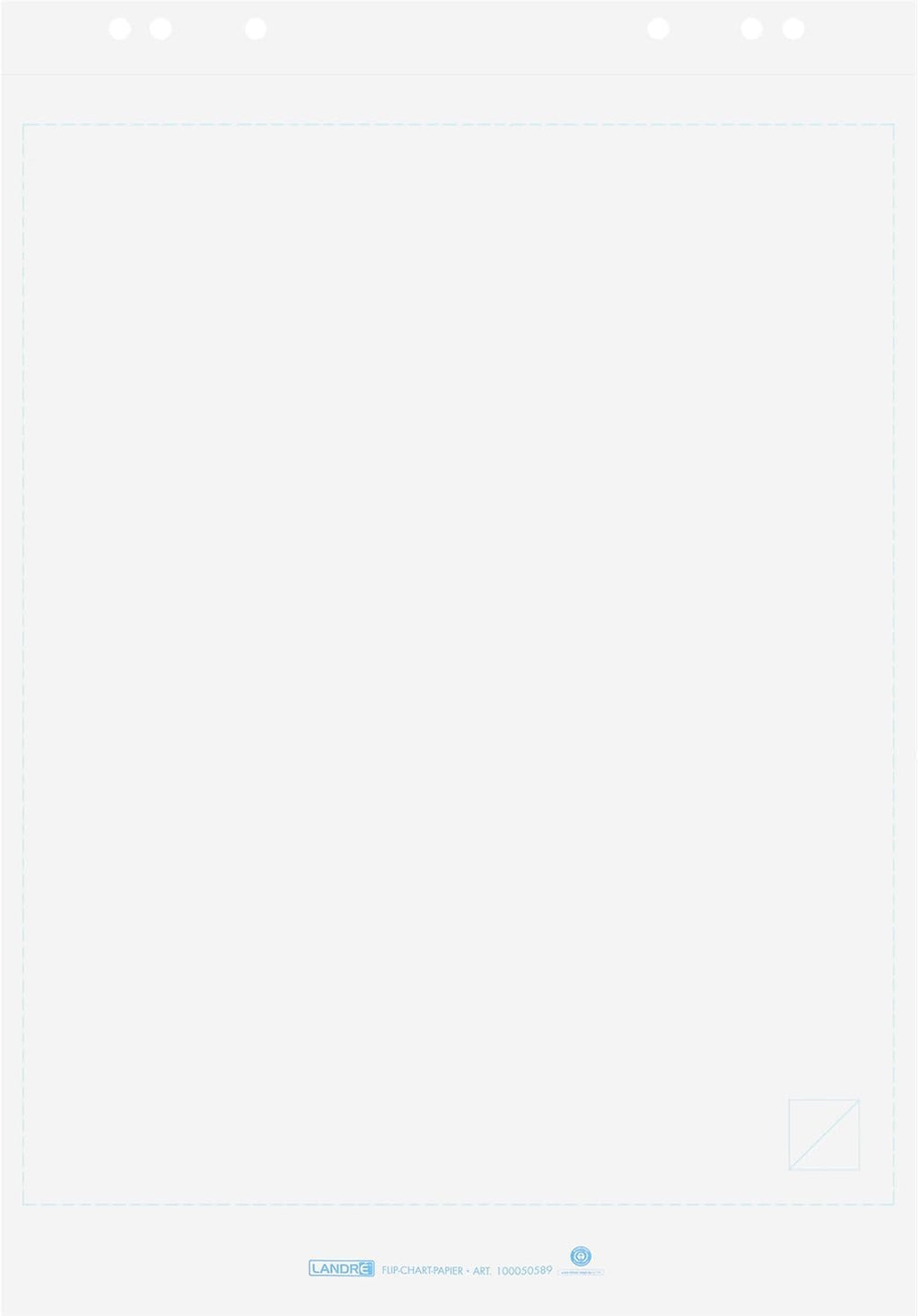 Landre 100050588 Recycled Flip Chart Paper Pad 20 Sheets Full Size 68 X 99 cm Blank 80 g/m² (Pack of 5) Flip Chart Pads "Recycling", Portrait 68 x 99 cm, 20 Pages, Blank 0