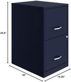 Scranton & Co Set of 2 18" D 2-Drawers Metal File Cabinet in Navy