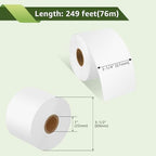 Cruxer Continuous Receipt Paper Compatible for Dymo 30270 2-1/4" x 249ft | A30270 (57mm x 76m) Non-Adhesive White Thermal Paper for Label Writer 300 310 320 330 400 Duo 450 Twin Turbo Printer, 1 Roll