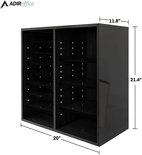 AdirOffice Wooden Adjustable organizerserature Organizer, 16 Compartment Office - Image 3