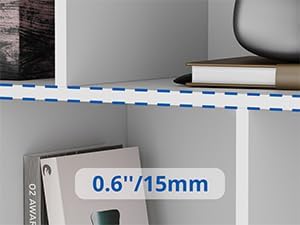 Cozy Castle White Bookshelf, 3-Tier Open Shelf Bookcase, 10 Cube Storage - Image 10
