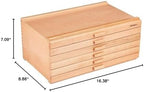 kingart wood 6-drawer artist supply storage box, 15-3/4”, close-up detail