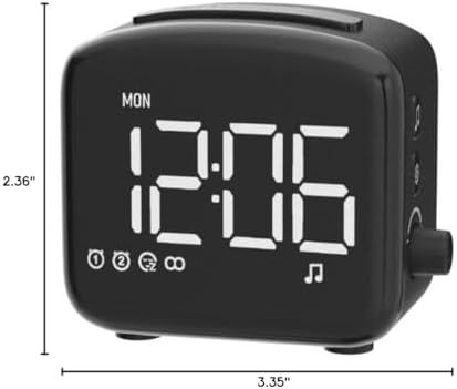 easysleep acoustic sound alarms digital wake up clock, front angle view