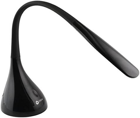ottlite creative curves led desk lamp, black, side view