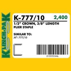 Klinch-Pak K-777/10 3/8” Leg by 1/2" Wide Heavy-Duty Galvanized Plier Staples - Image 2