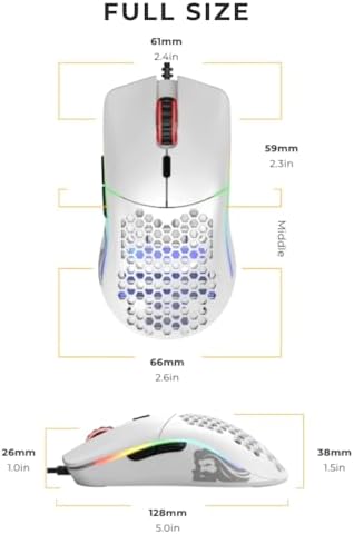 Glorious Model O Wired Gaming Mouse 67g Superlight Honeycomb Design, RGB, Pix...