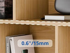 Cozy Castle Oak Bookshelf, 3-Tier Open Shelf Bookcase, 10 Cube Storage Organizer - Image 9